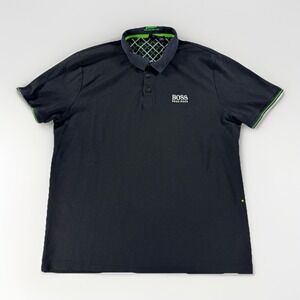 BOSS Hugo Boss Paddy Pro Polo Shirt Mens XXL Black Moisture Manager Golf